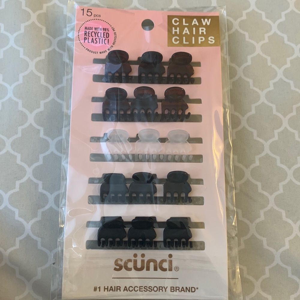NEW Scunci 15 pcs Small Claw Hair Clips